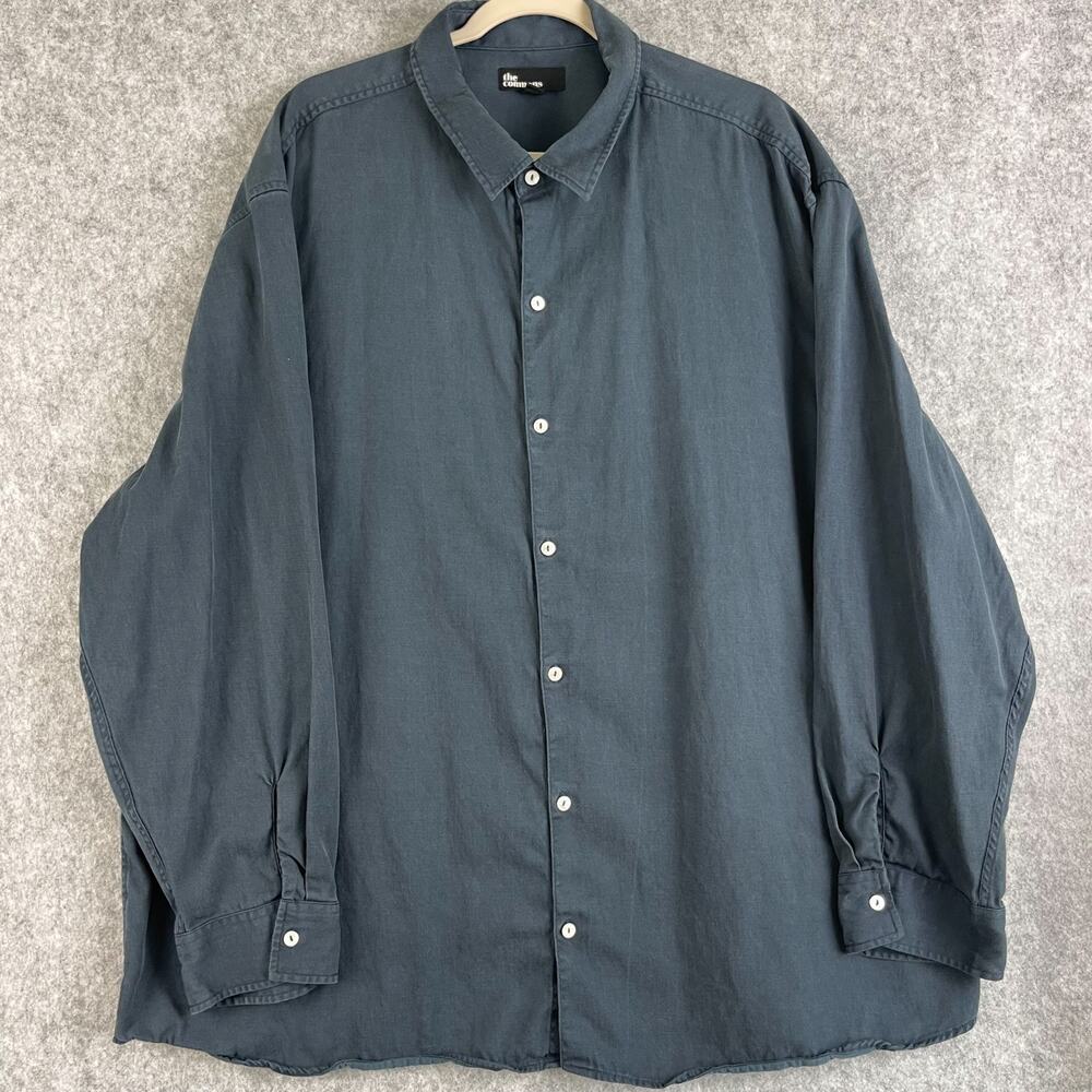The Commons Shirt‎ Mens 3XL Blue Button Up Long Sleeve Minimal Preppy